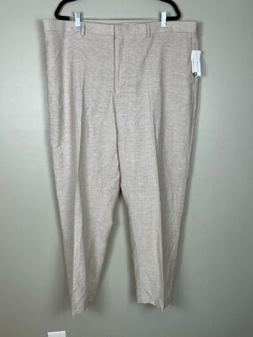 Cubavera Light Beige Linen-Blend Chinos NWT Size 44W x 30L